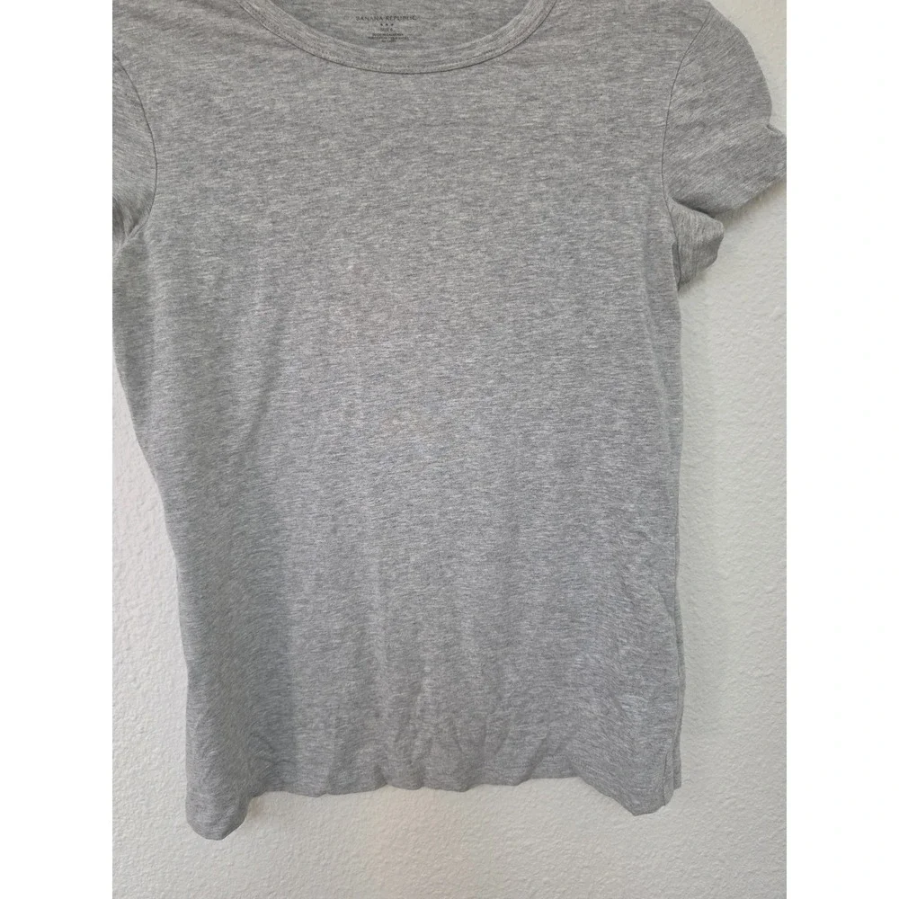 Banana Republic Women's T-Shirt Size S Grey Crew Neck Cotton Short Sleeve Tee